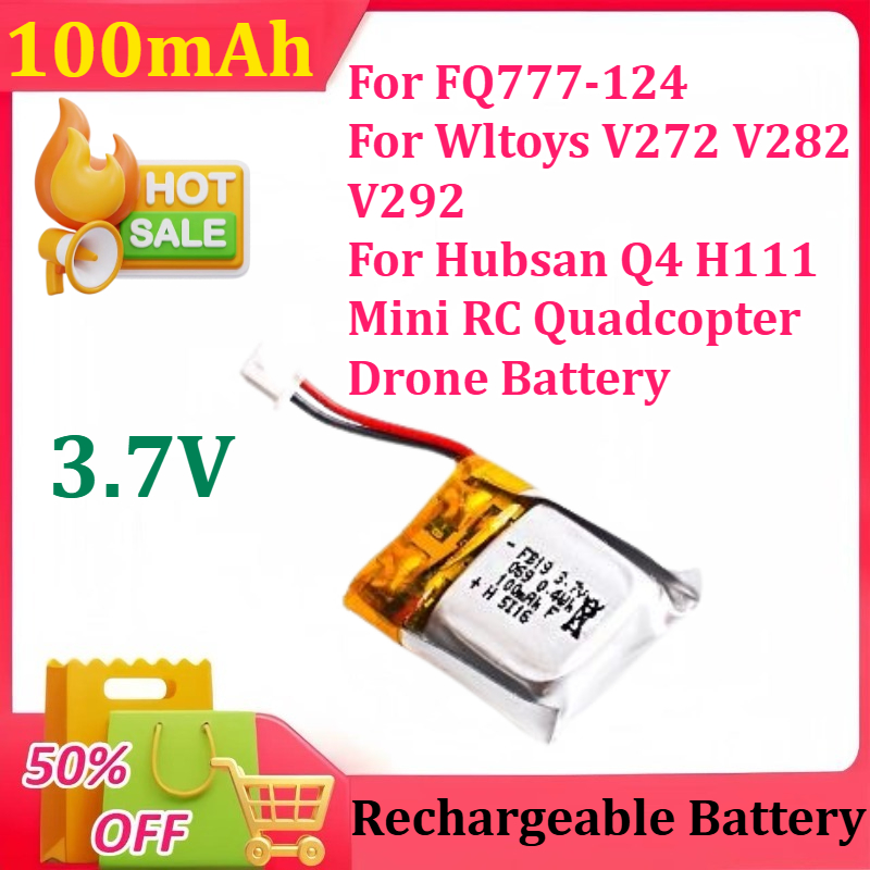 Drone Fq777 Rc Quadcopter - Baterai Lipo 3.7V 100mAh untuk FQ777-124
