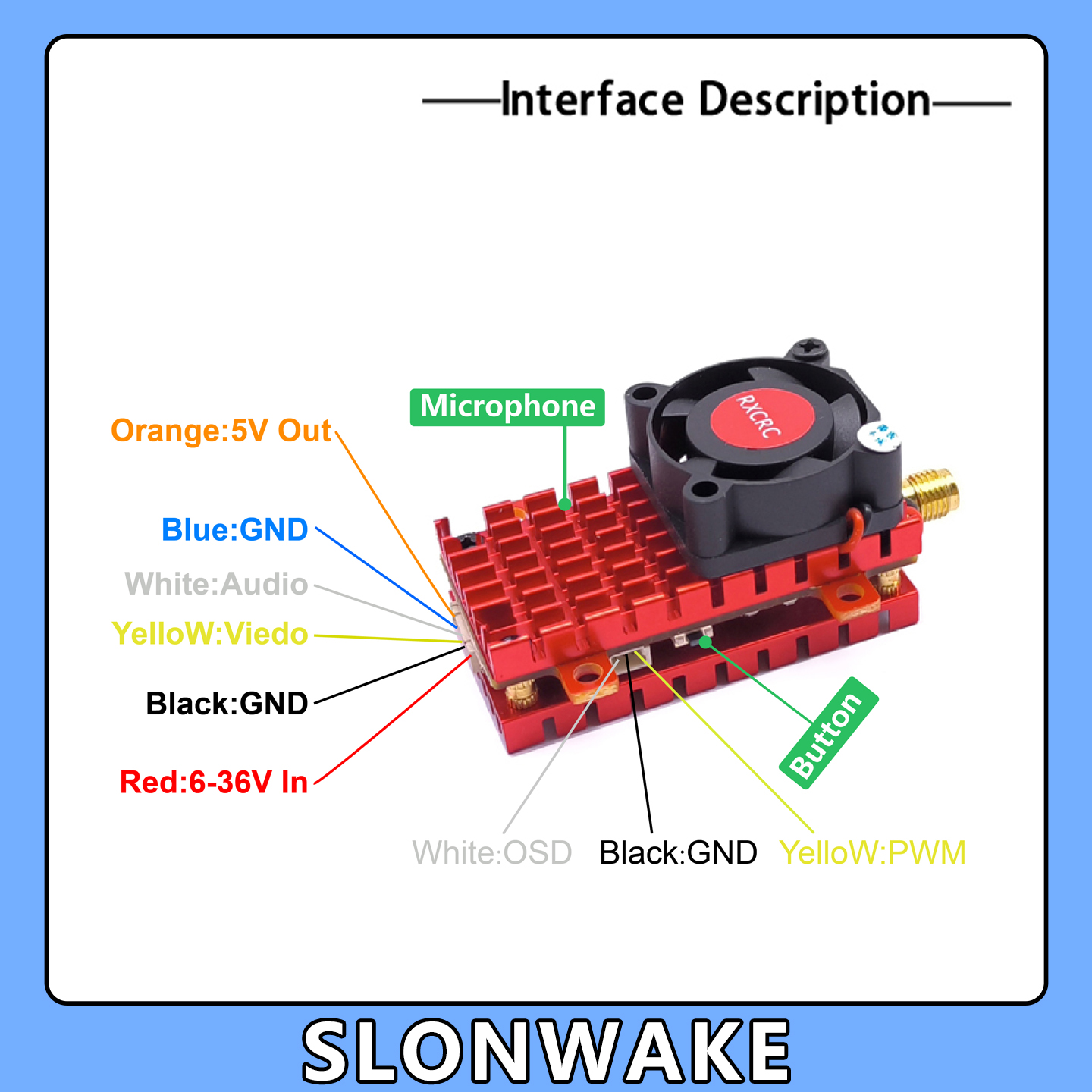 SLONWAKE 5.8G 2W VTX FPV Kamer - Drone Z ulasan dan harga