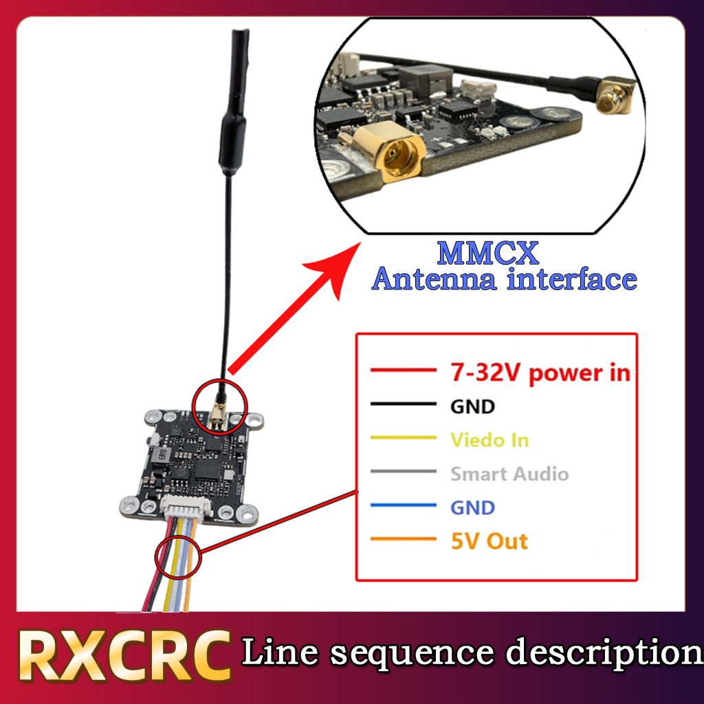 Modul RXCRC 5.8G 48CH 1.6W VTX - Drone Rc Controller And Receiver ulasan dan harga