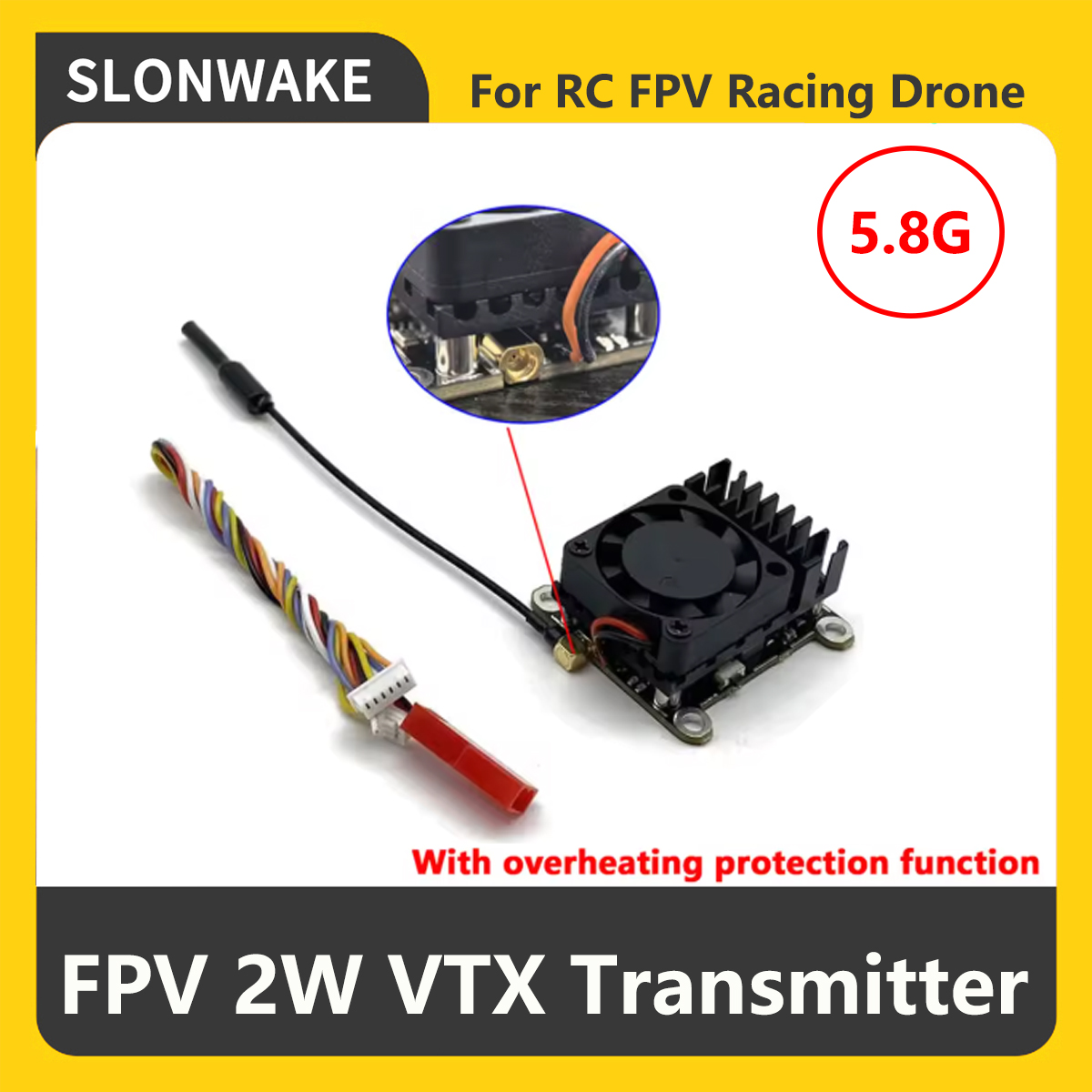 SLONWAKE 5.8G 2000mW FPV VTX T - Drone Rc Controller And Receiver ulasan dan harga